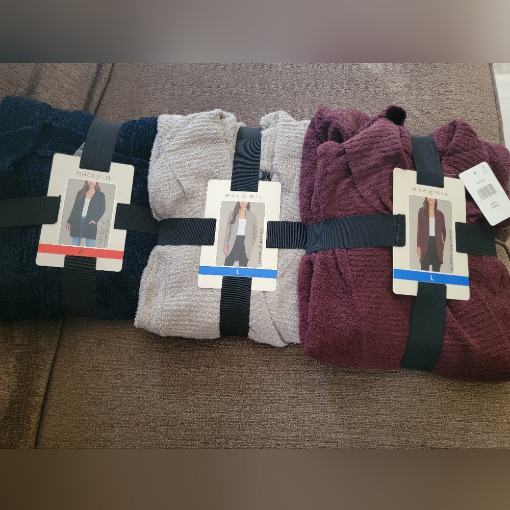 3 New Travel Cardigans Sold Together LOT sale. All 3 One Low Price
